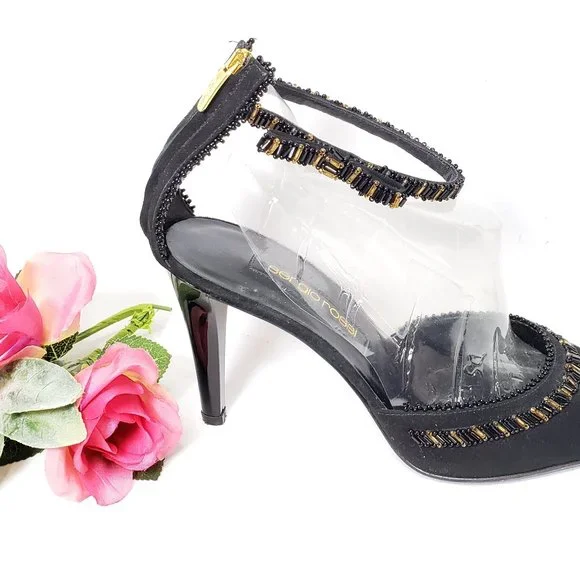 Sergio Rossi Beaded Heels w/ Ankle Straps - Picture 8 of 16